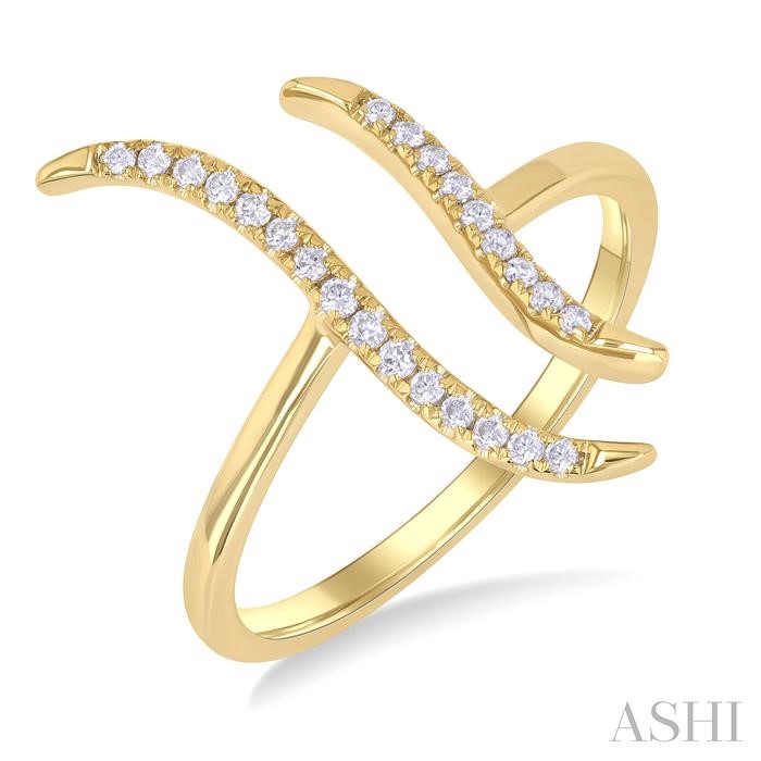 Wave Diamond Fashion Open Ring