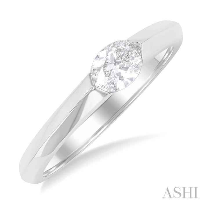 Oval Shape East-West Diamond Ring