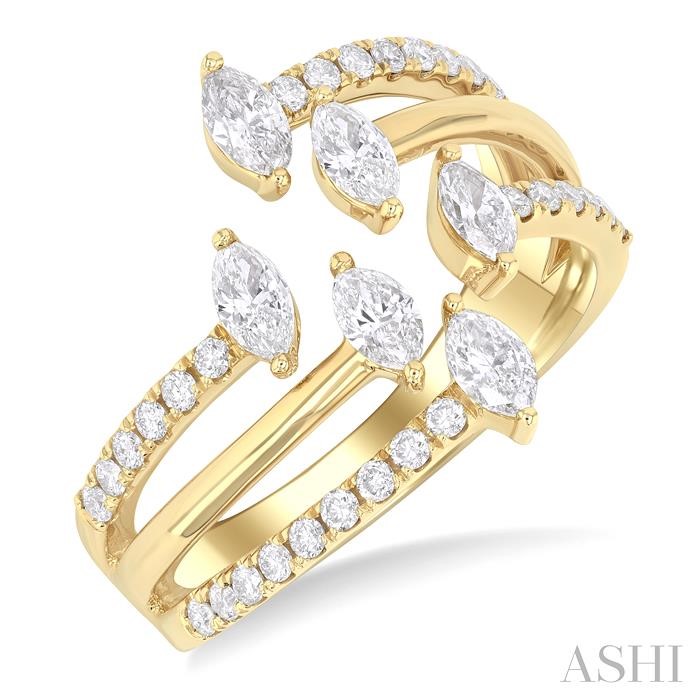 Marquise Shape Diamond Fashion Open Ring