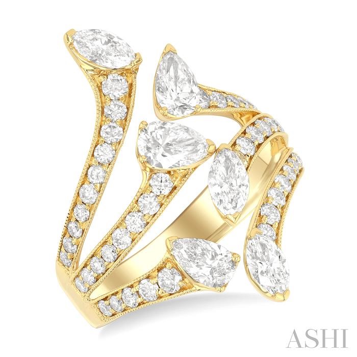 Mixed Shape Diamond Fashion Open Ring