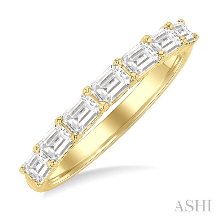 Emerald Shape East-West Diamond Fashion Band