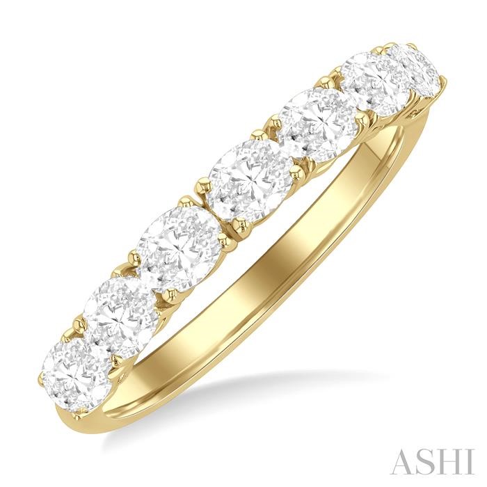 Oval Shape East-West Diamond Fashion Band