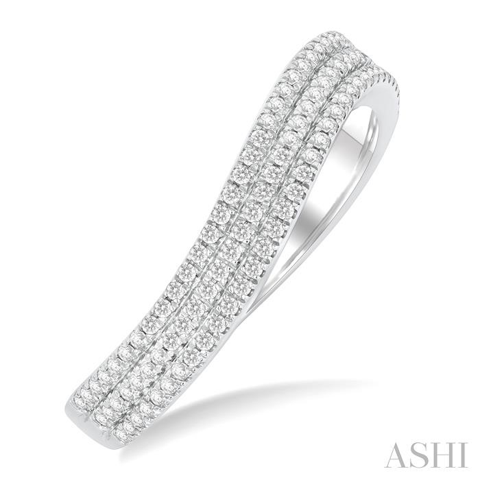 Three Row Wave Diamond Fashion Band