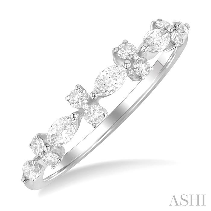 Marquise Shape Scatter Diamond Fashion Band