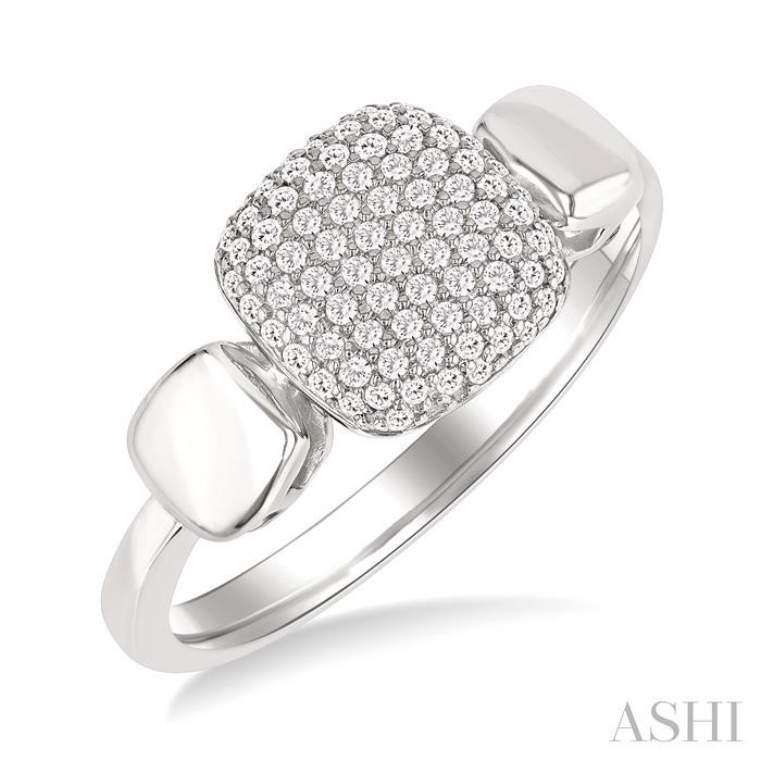 Pave-Set Cushion Shape Diamond Fashion Ring