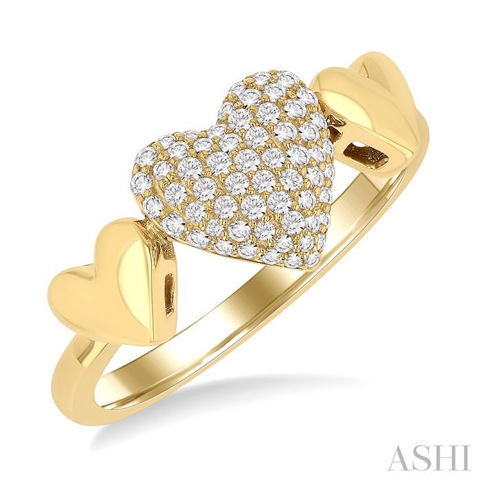 Pave-Set Heart Shape Diamond Fashion Ring