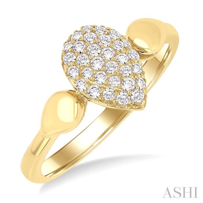 Pave-Set Pear Shape Diamond Fashion Ring