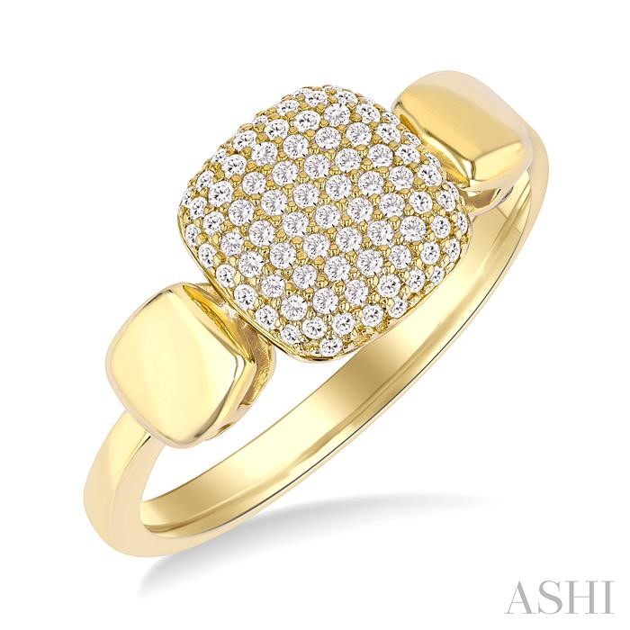 Pave-Set Cushion Shape Diamond Fashion Ring