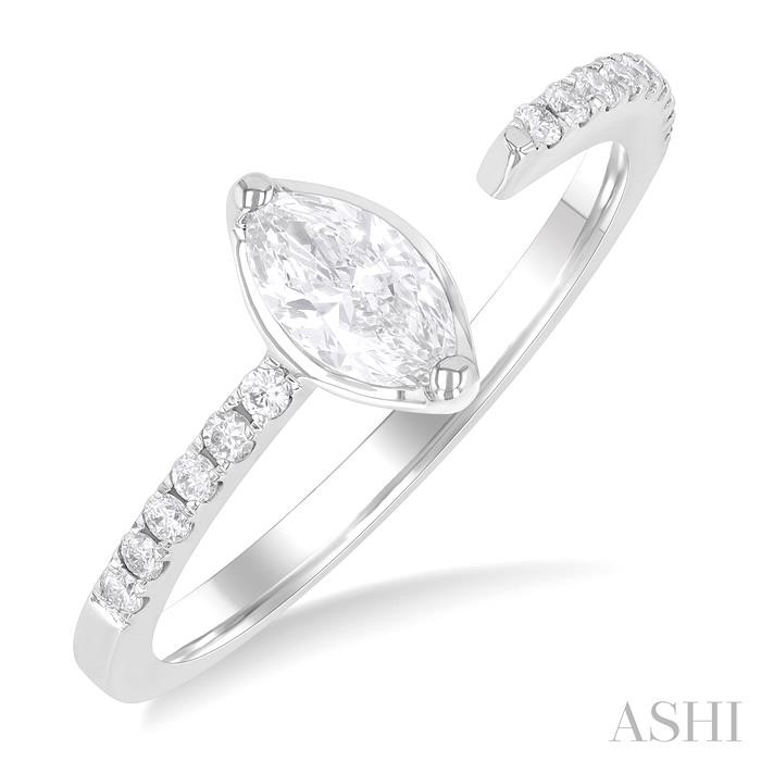 Marquise Shape Diamond Fashion Open Ring