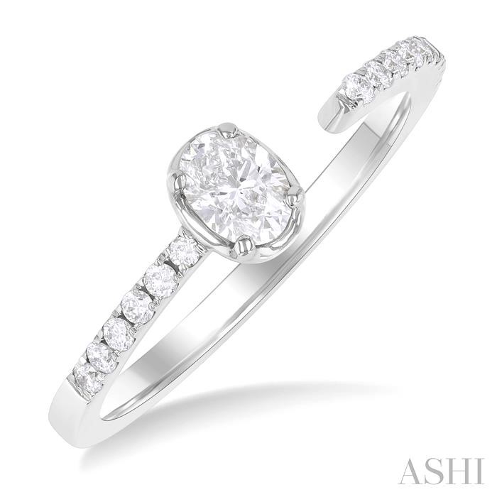 Oval Shape Diamond Fashion Open Ring