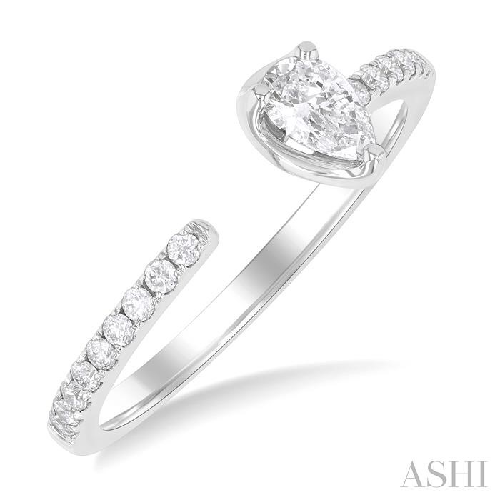 Pear Shape Diamond Fashion Open Ring