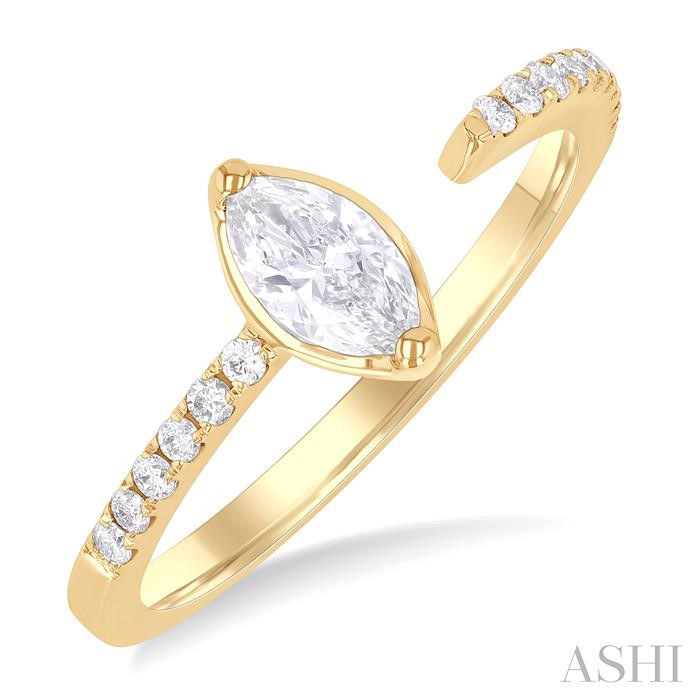 Marquise Shape Diamond Fashion Open Ring