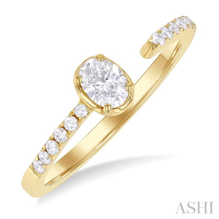 Oval Shape Diamond Fashion Open Ring