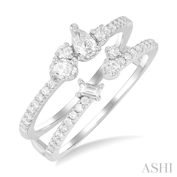 Mixed Shape Diamond Fashion Open Ring