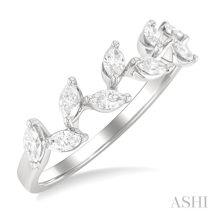 Marquise Shape Scatter Diamond Fashion Ring