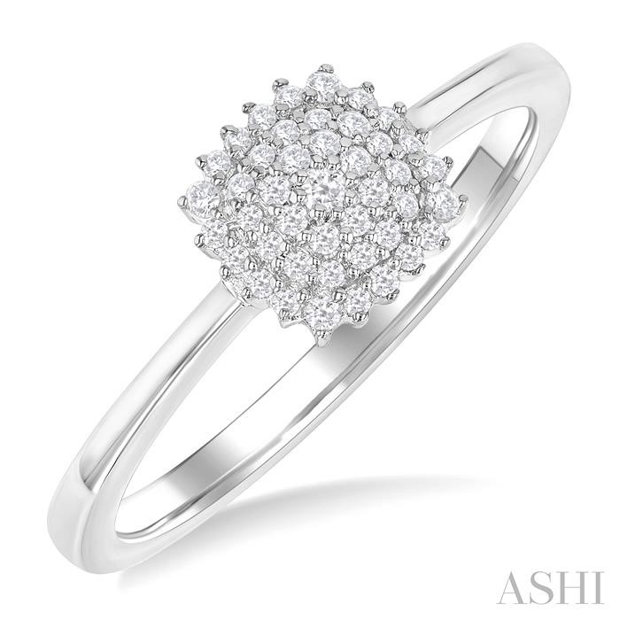 Cushion Shape Petite Cluster Diamond Ring