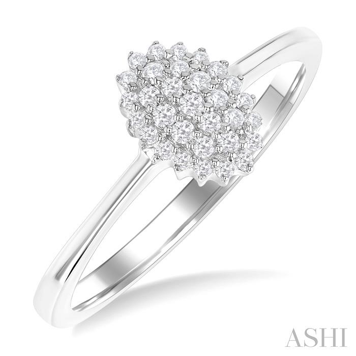 Oval Shape Petite Cluster Diamond Ring