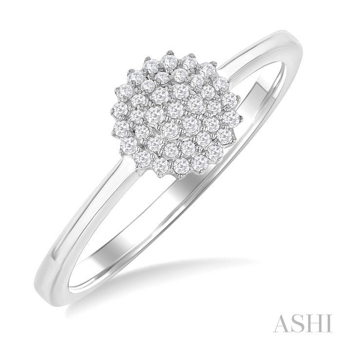 Round Shape Petite Cluster Diamond Ring