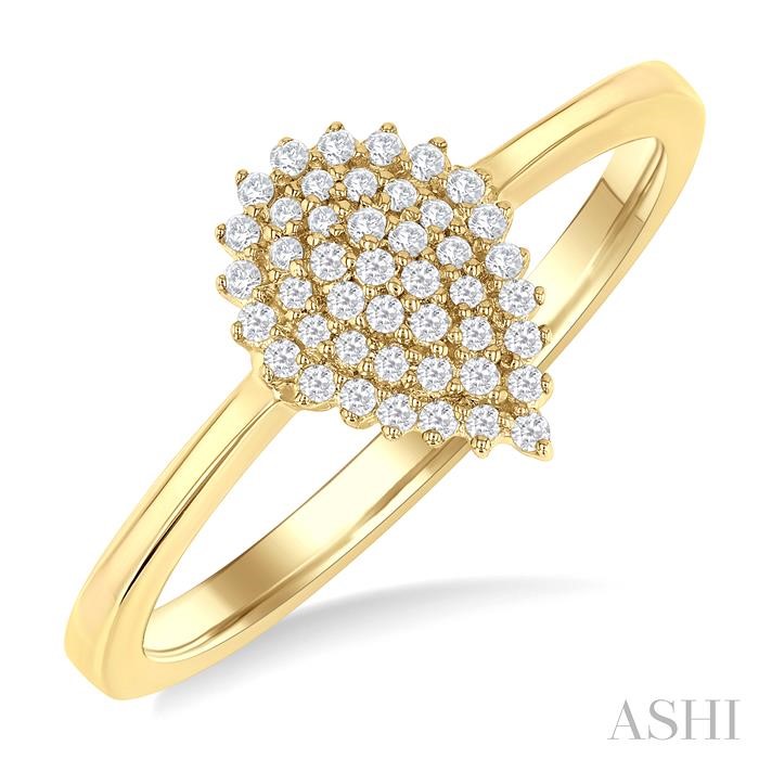 Pear Shape Petite Cluster Diamond Ring