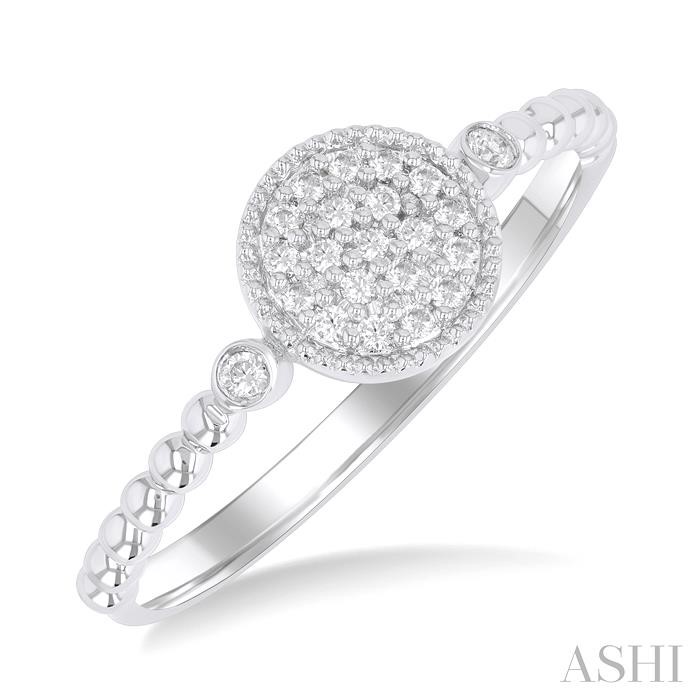 Bead Round Shape Petite Diamond Fashion Ring