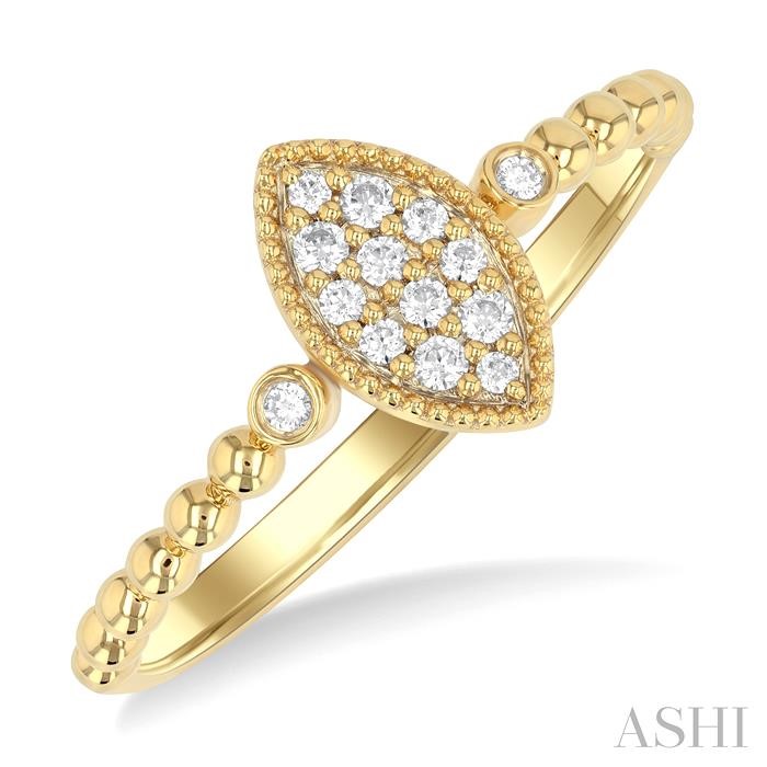 Bead Marquise Shape Petite Diamond Fashion Ring