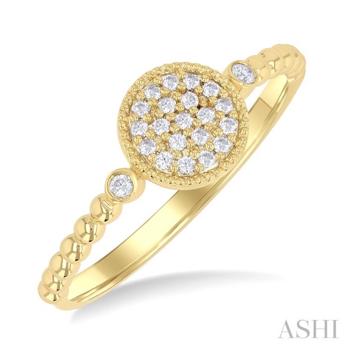 Bead Round Shape Petite Diamond Fashion Ring