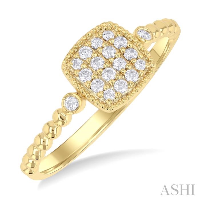 Bead Cushion Shape Petite Diamond Fashion Ring