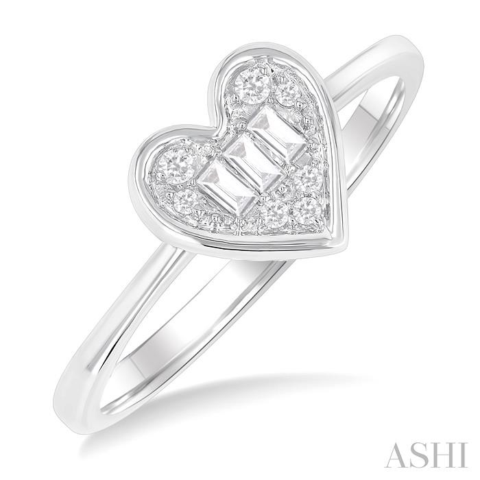 Heart Shape Bezel Set Petite Fusion Diamond Ring