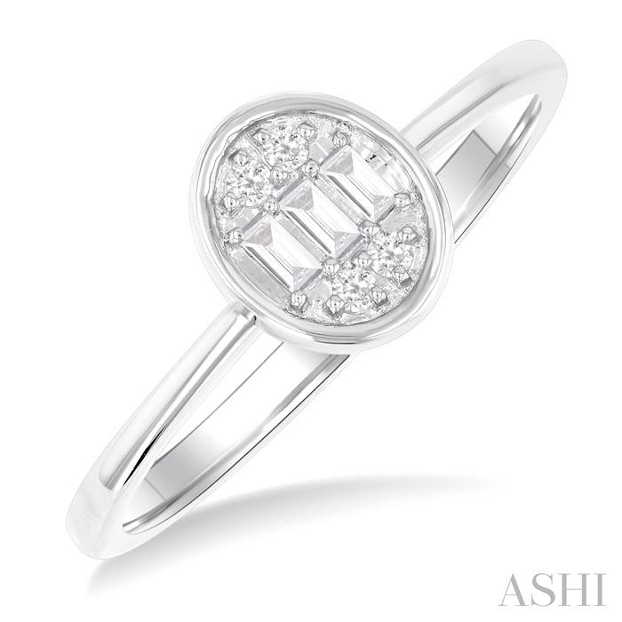 Oval Shape Bezel Set Petite Fusion Diamond Ring