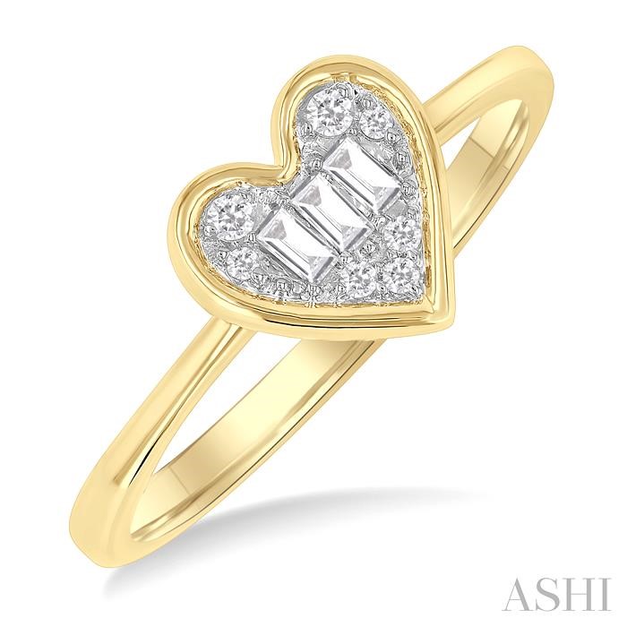 Heart Shape Bezel Set Petite Fusion Diamond Ring