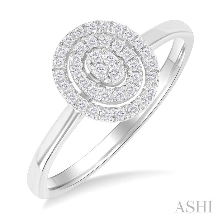 Oval Shape Petite Halo Diamond Fashion Ring