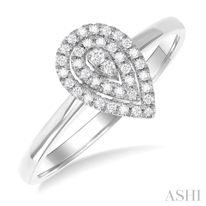 Pear Shape Petite Halo Diamond Fashion Ring