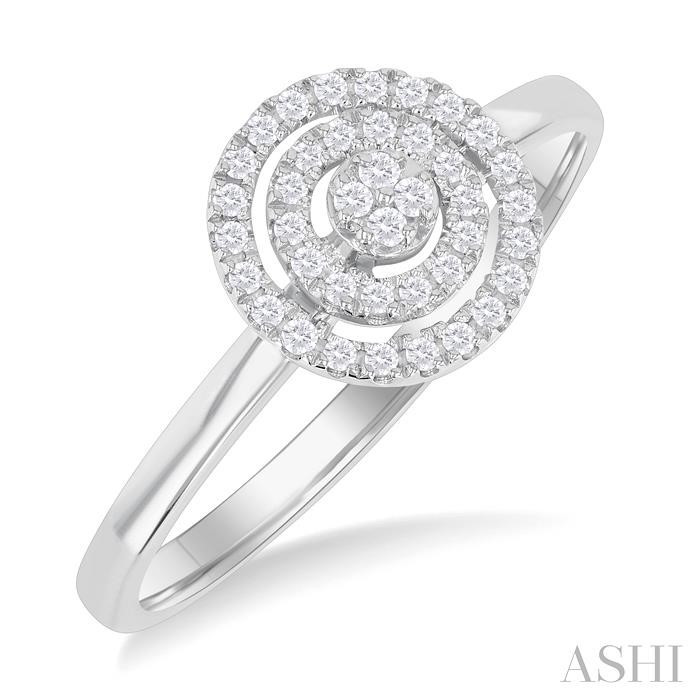 Round Shape Petite Halo Diamond Fashion Ring