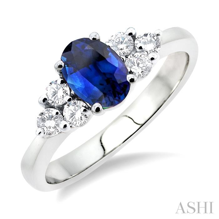 OVAL SHAPE GEMSTONE & DIAMOND RING