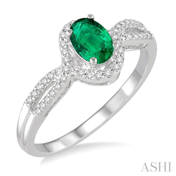 Oval Shape Gemstone & Diamond Ring