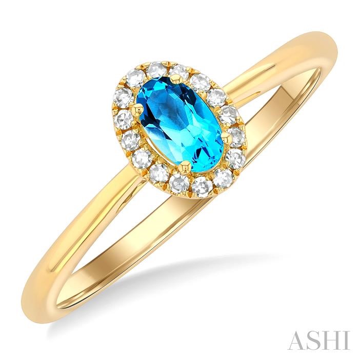 Oval Shape Gemstone & Halo Diamond Ring