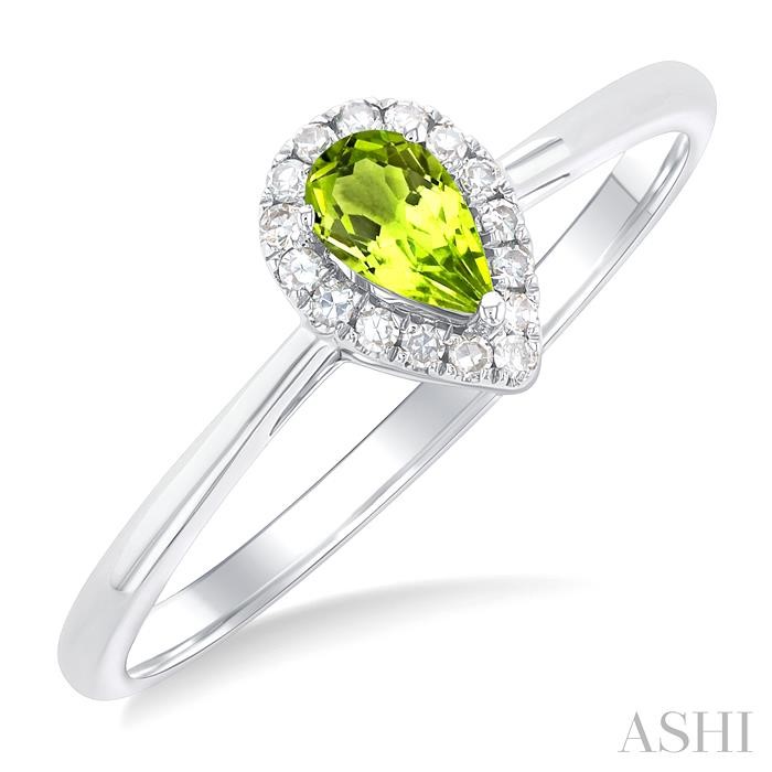 Pear Shape Gemstone & Halo Diamond Ring