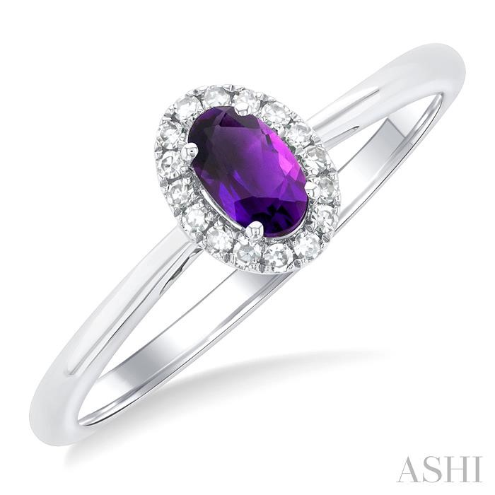 Oval Shape Gemstone & Halo Diamond Ring