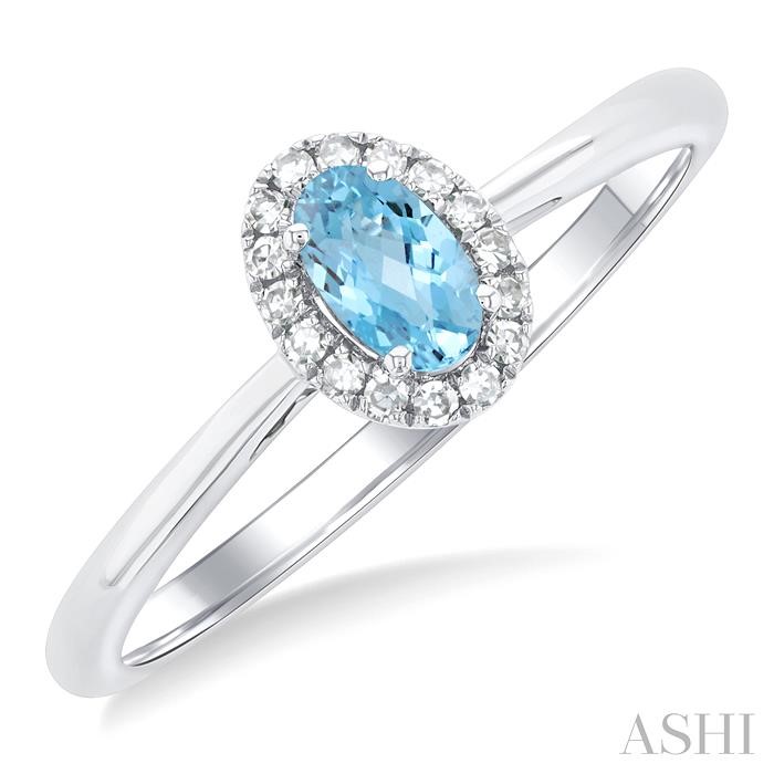 Oval Shape Gemstone & Halo Diamond Ring