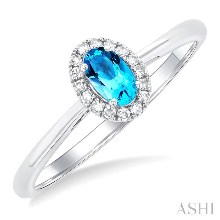 Oval Shape Gemstone & Halo Diamond Ring