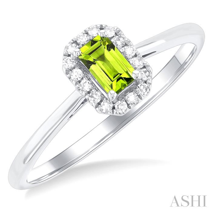 Emerald Shape Gemstone & Halo Diamond Ring