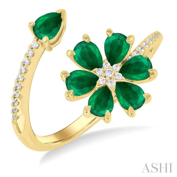 Blossom Gemstone & Diamond Fashion Open Ring