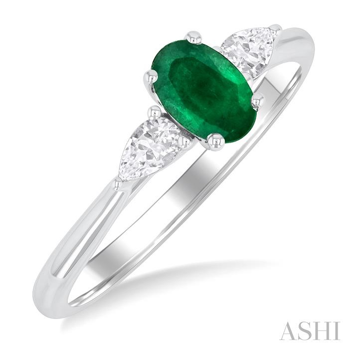 Oval Shape Gemstone & Diamond Ring