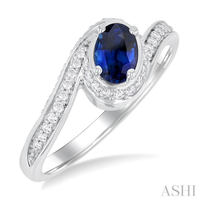 Oval Shape Gemstone & Diamond Ring