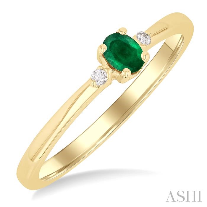 Oval Shape Gemstone & Petite Diamond Ring