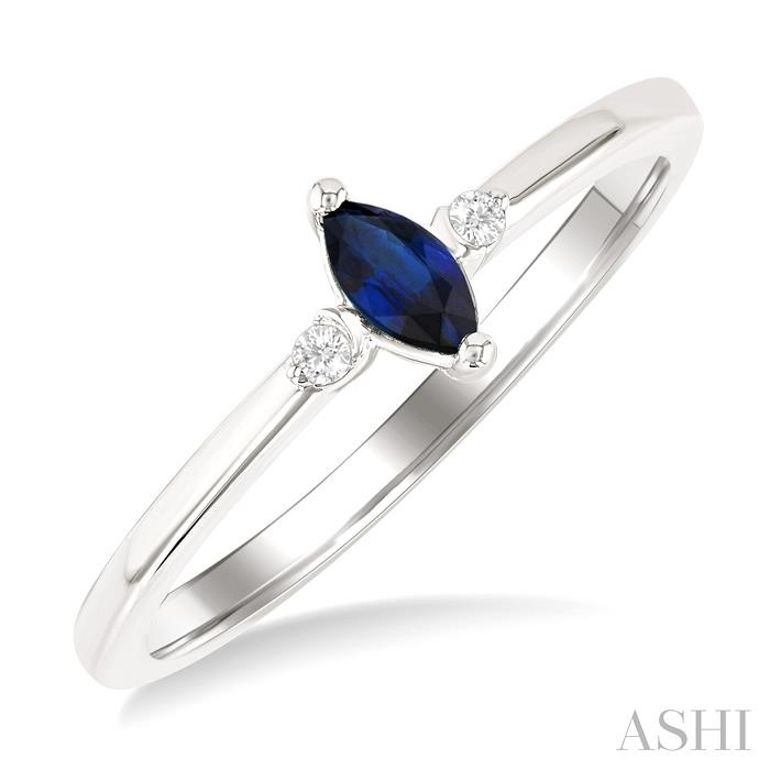 Marquise Shape Gemstone & Petite Diamond Ring