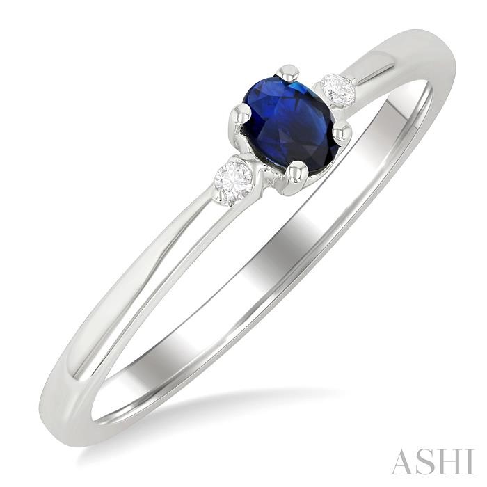 Oval Shape Gemstone & Petite Diamond Ring