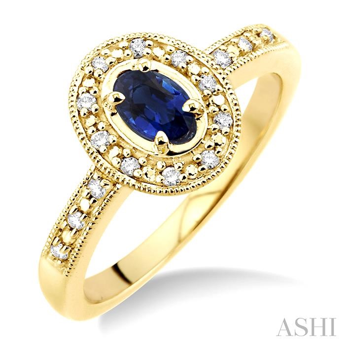 OVAL SHAPE GEMSTONE & HALO DIAMOND RING