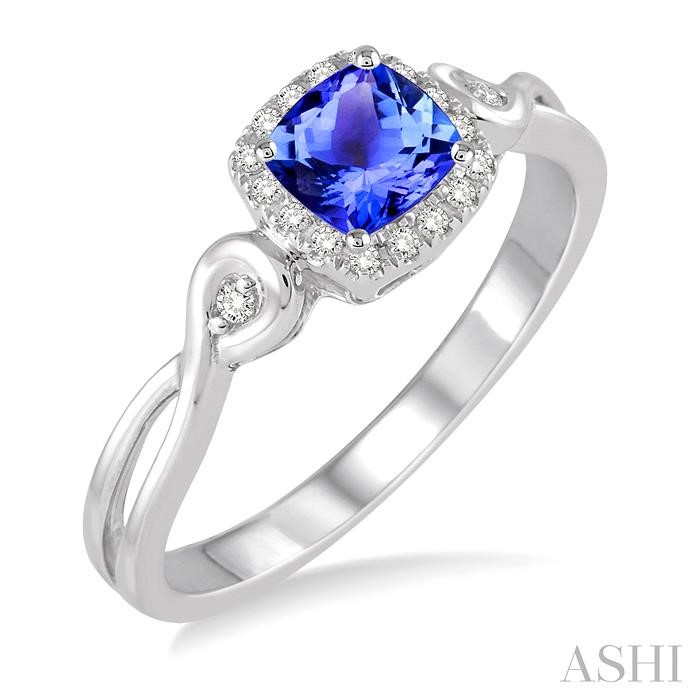 Cushion Shape Gemstone & Halo Diamond Ring