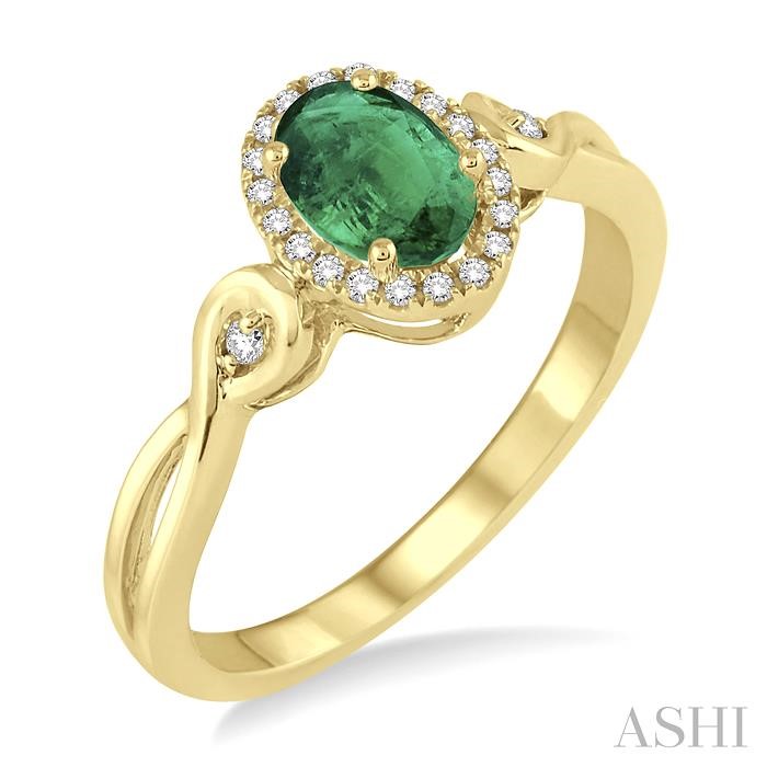 OVAL SHAPE GEMSTONE & HALO DIAMOND RING